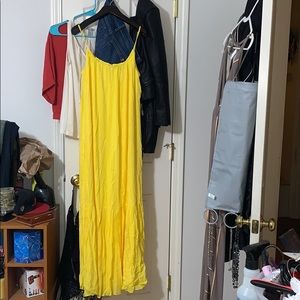 Yellow Rachel Roy Leo metallic stripe maxi dress